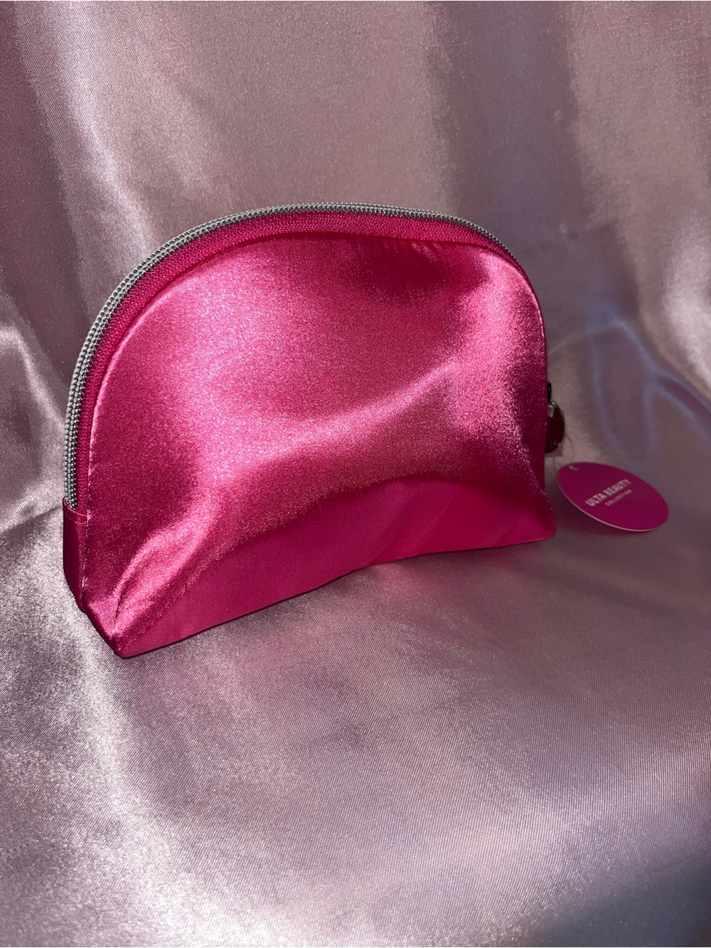 Ulta Beauty Hot Pink Satin Cosmetic Pouch